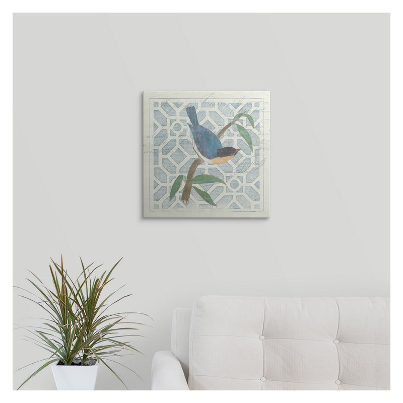 « nogravureing tile i blue oiseau », impression, H 35 po x l 35 po x P 1,5 po, Toile