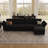 Upholstered Modular Sofa Sectional With Ottoman-1391795215