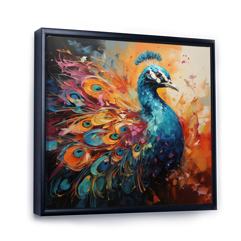 Keevon Peacock Expressionist Portrait I - reproduction, H 30 po x l 30 po x P 1 po, Cadre flottant noir