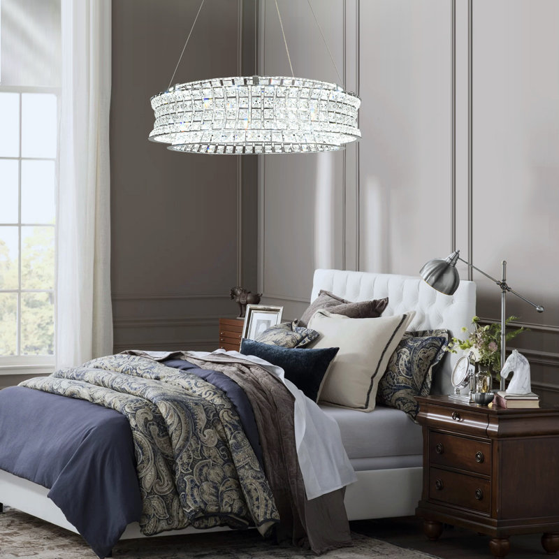 LED Chandelier, 16cm H x 59.9cm W x 59.9cm D, Chrome