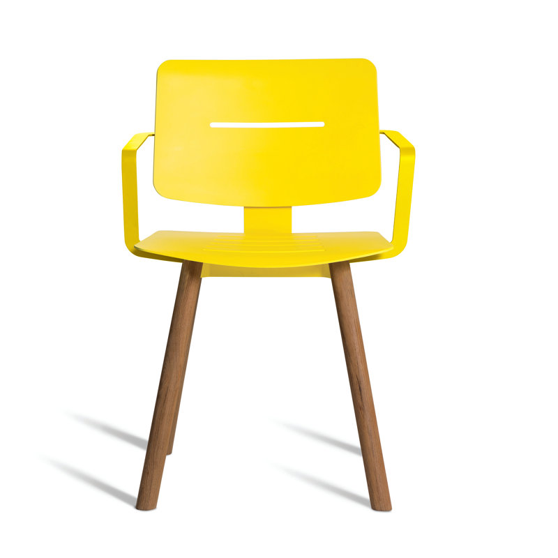 Chaise de patio Coco, Citron / faux teck