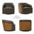 Genuine Leather Swivel Barrel Chair-506860352