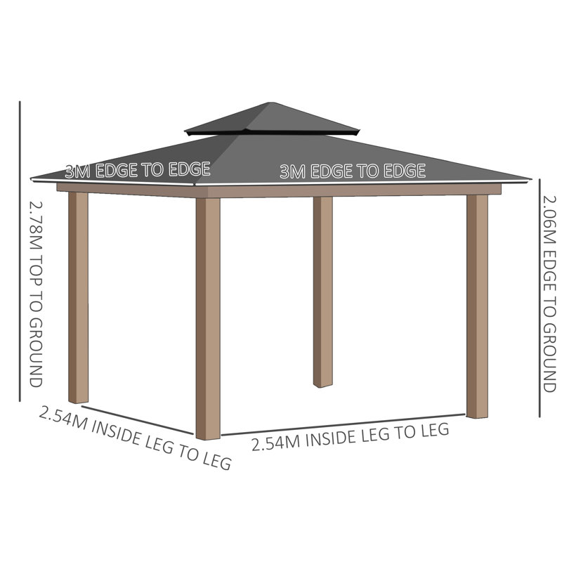 3m x 3m Metal Patio Gazebo