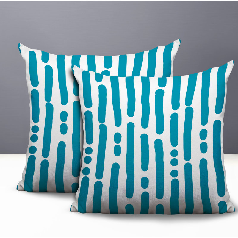 Oreiller réversible intérieur / extérieur Adora, 20 x 20, Turquoise