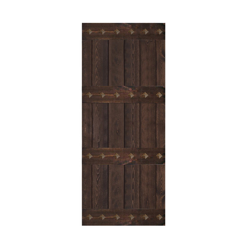 Porte de grange lambrissée peinte en bois sans trousse de quincaillerie d'installation, Gris foncé, 36 po x 84 po