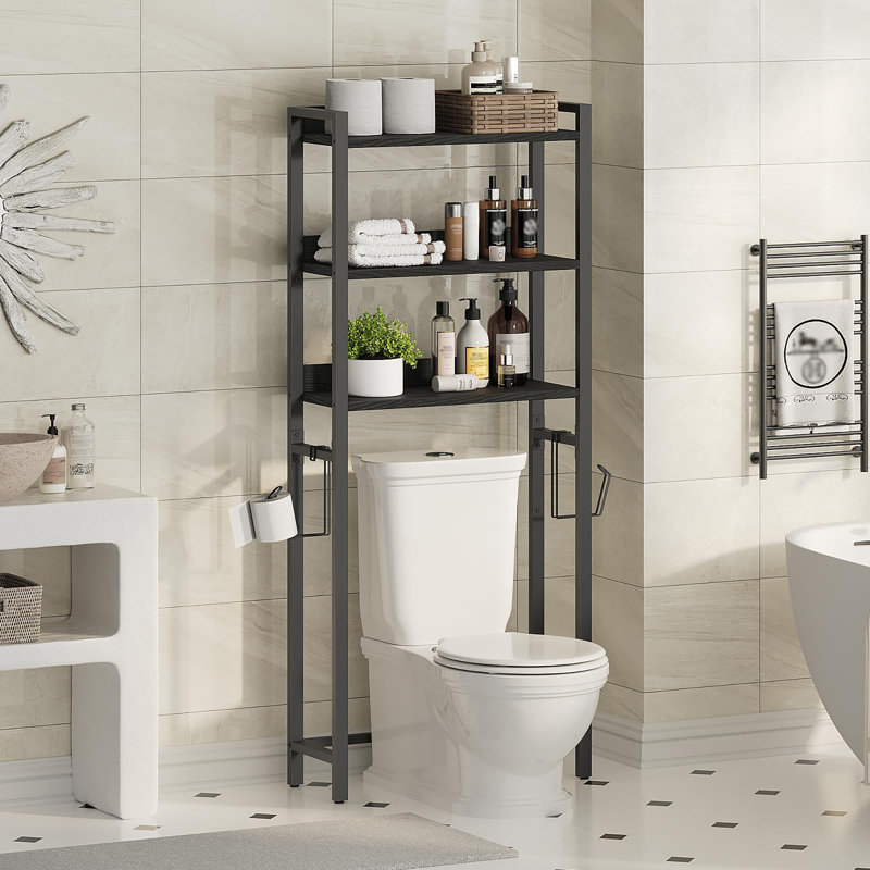 3 Tier Over The Toilet Storage Rack, Black