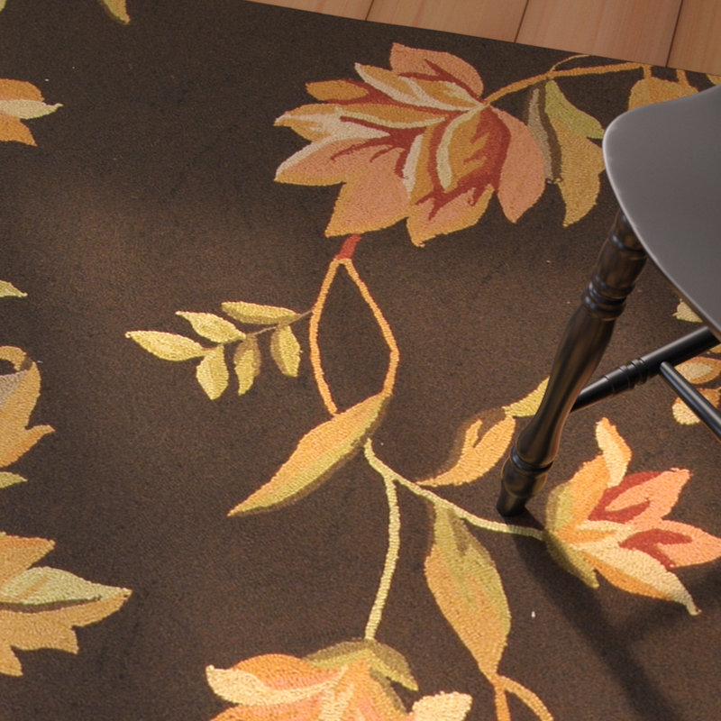 Tapis floral en laine crocheté à la main Chelsea, Tapis de couloir 2 pi 6 po x 10 pi
