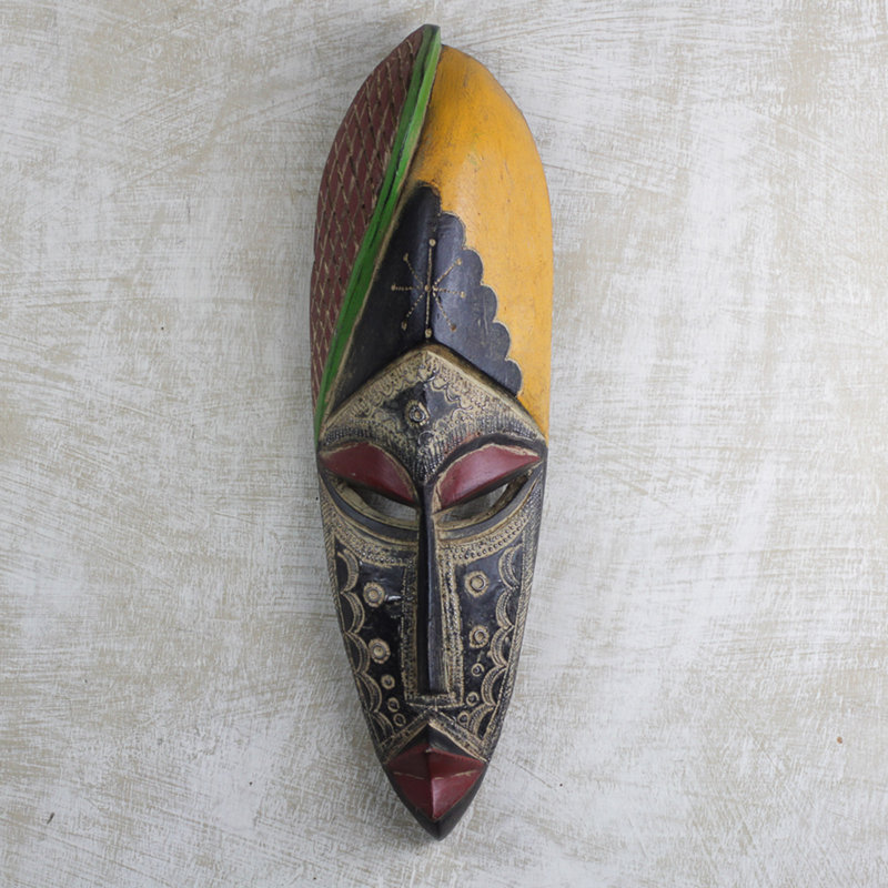 Masque en bois et aluminium thandeka africain