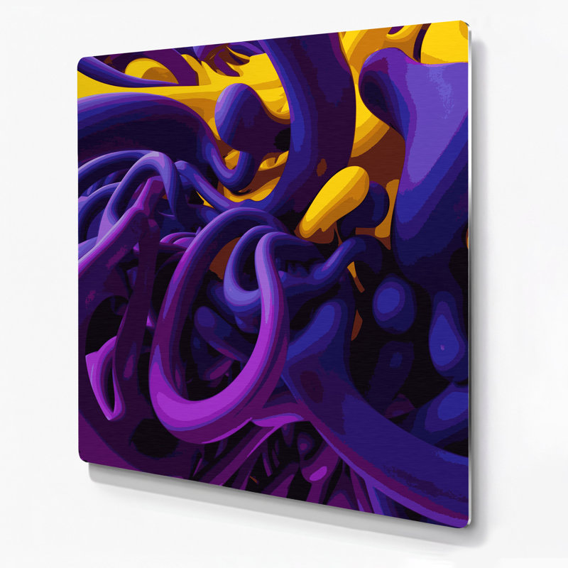 «Biomorphic Abstraction 53», art mural en métal mauve, H 12 po x l 12 po