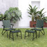 Ensemble de 2 chaises d'extérieur avec repose-pieds à lattes en métal avec structure en métal