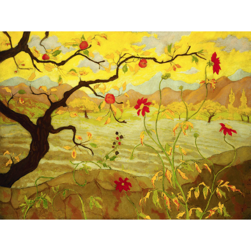 Apple Tree with Red Fruit by Paul Ranson - Painting Print on Canvas, 70cm H  x 100cm W  x 4cm D