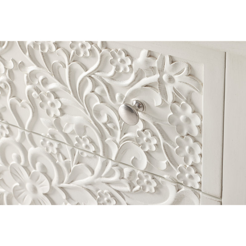 Commode à 3 tiroirs Levera, Blanc