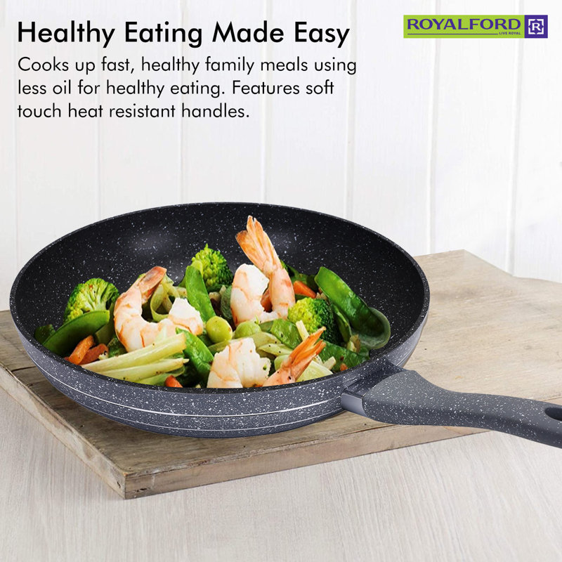Aluminum Non-Stick Frying Pan, Grey, 24 cm