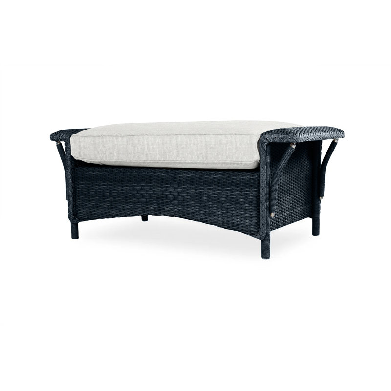 Nantucket Outdoor Ottoman, Sailcloth Seagull, Ebony