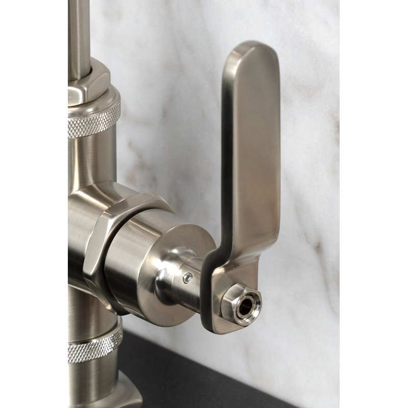Robinet pour salle de bain à poignée simple Kingston Chrome KSD2211KL Kingston, Nickel brossé
