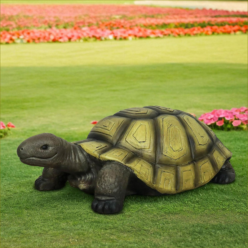 Statues de jardin | Grande statue de tortue pour le porche de jardin intérieur extérieur | Vert forêt | Ciment béton