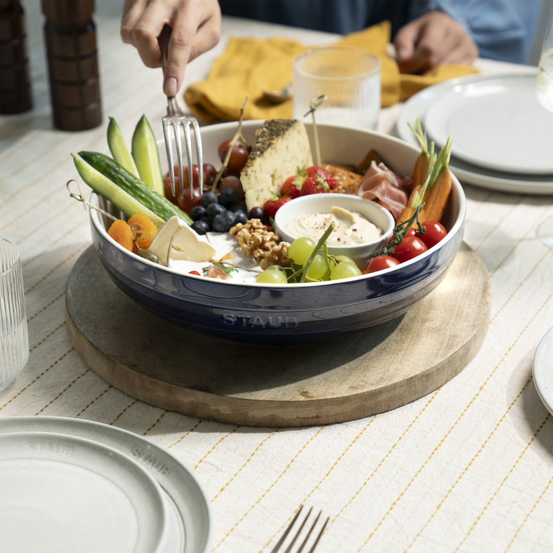 Ceramique 28 cm Ceramic Round Serving Bowl, Dark Blue