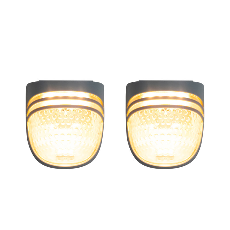 Add-ons Ensemble de lumières à DEL intégrées pour l'extérieur à énergie solaire Dappled-Pebble