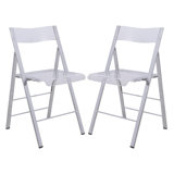 Transparent Acrylic Folding Chair with Stainless Steel Frame and Footrest – Stackable Open-Back Side Chair
