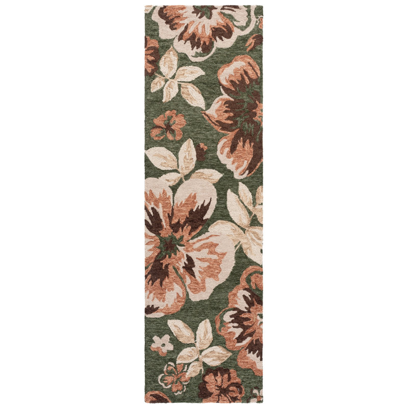 Jardin Hand Tufted Wool; Cotton Floral Indoor Rug, Runner 2'3" x 8'