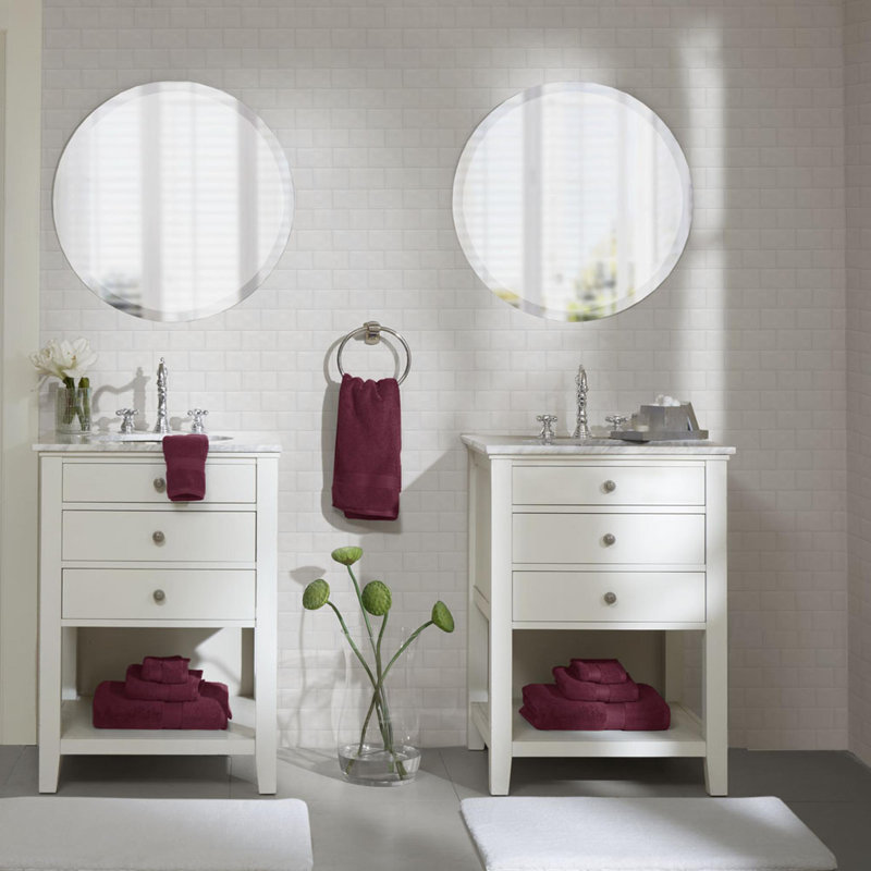 Ensemble de serviettes antimicrobiennes 100% coton 8 pièces, Bourgogne