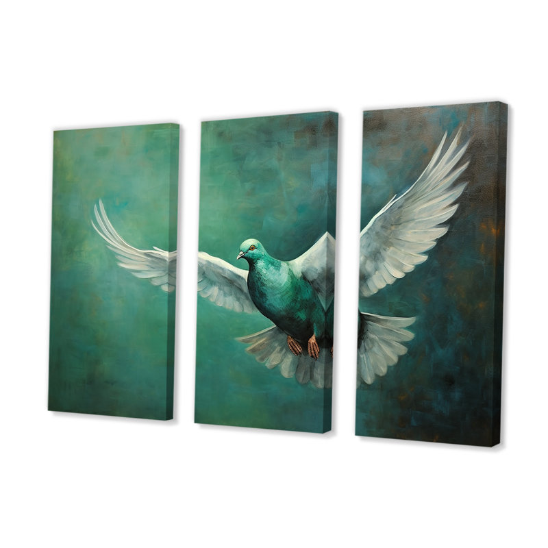 Teal Dove S Journey - ensemble de reproductions d'art mural Dove, H 28 po x l 36 po