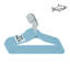  Paquet de 25 cintres pour enfants avec icône en forme de requin, bleu clair