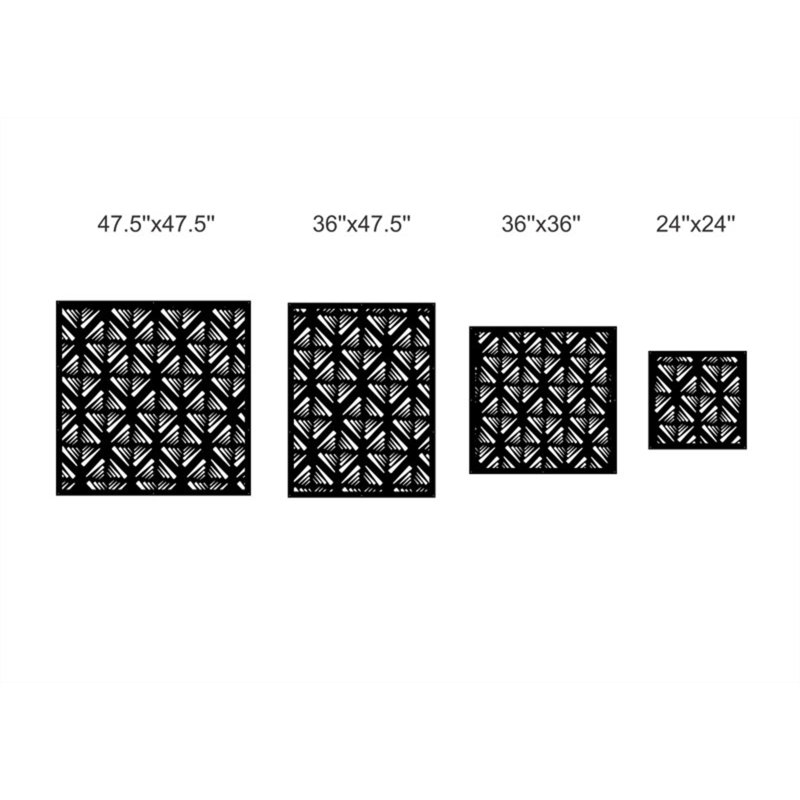 Panneau d'intimité en aluminium découpé au laser en aluminium Ijolite, L 24 po x H 36 po, Noir Sandtex