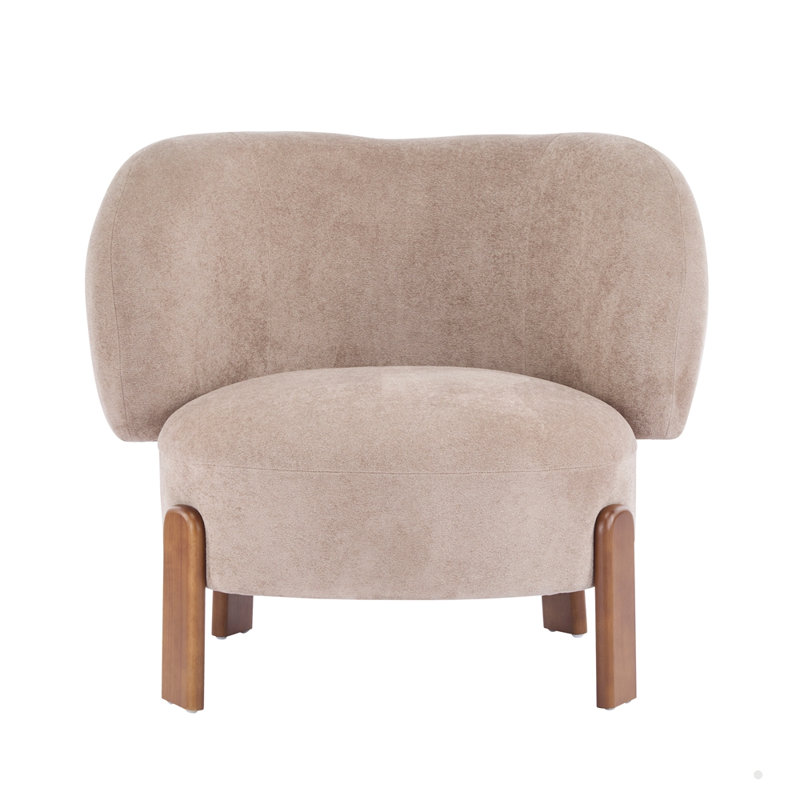 Fauteuil club à oreilles 33,86 pouces rembourré, Brun pâle