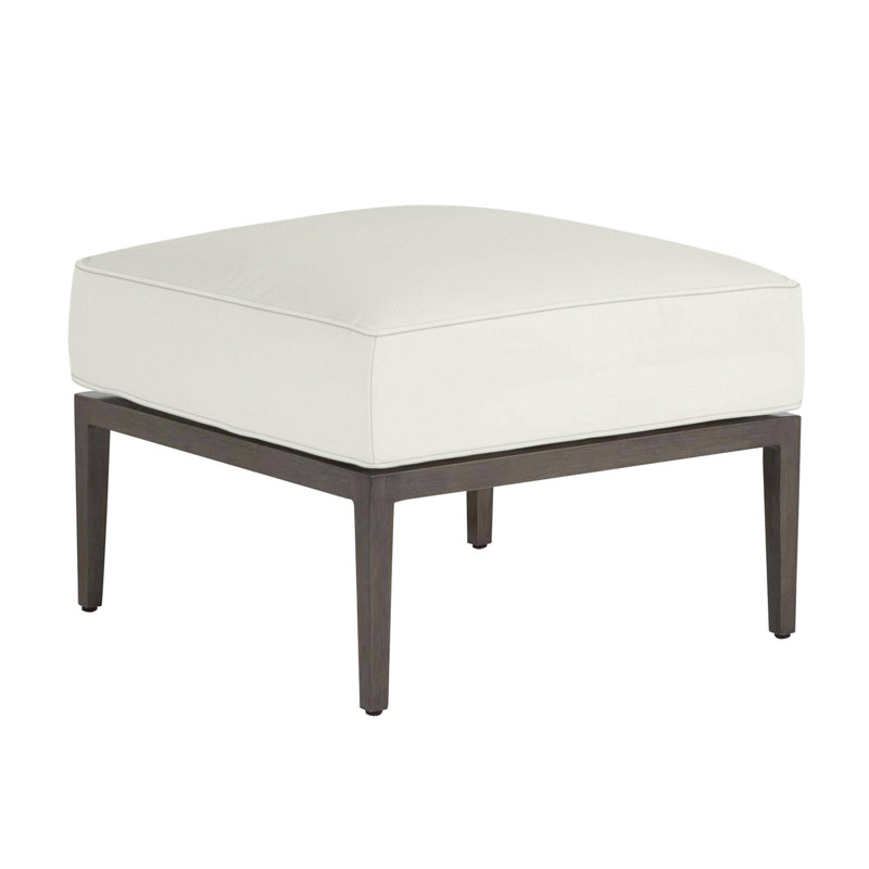 Santa Barbara Ottoman with Cushion, Welt, Natural White