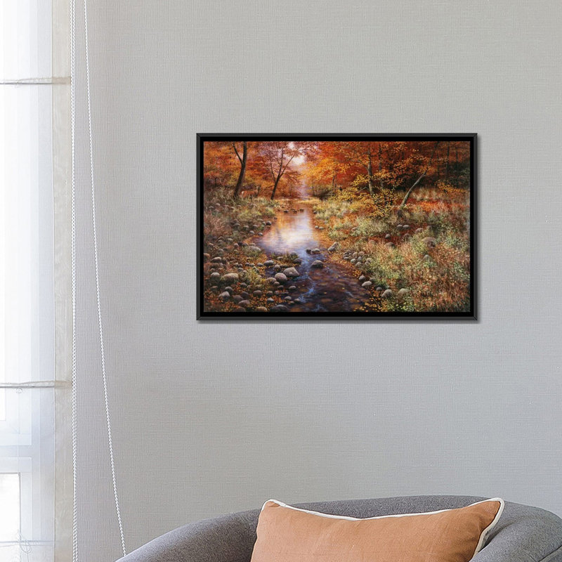 « automne gold » par reproduction de photo sur toile Bill Makinson, H 18 po x l 26 po x P 1,5 po, Toile avec cadre noir
