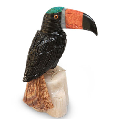 Figurine Rhames Toucan Onyx et Jasper
