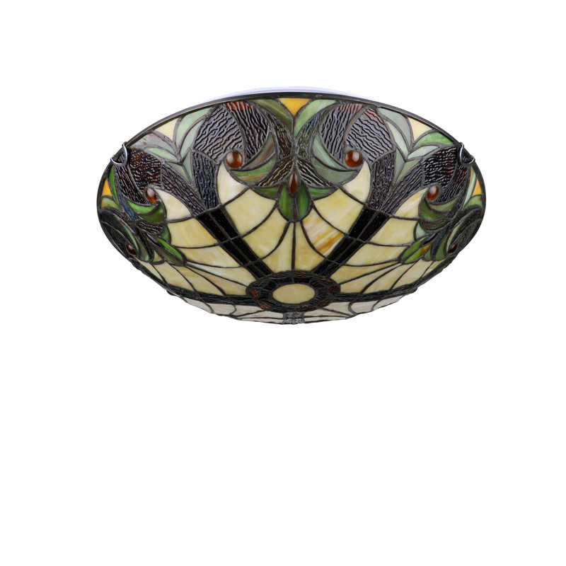 Glass Flush Mount, Yellow