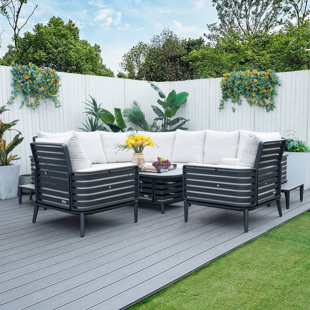 Steaven 9-Piece Sectional Patio Sets With Coffee Table