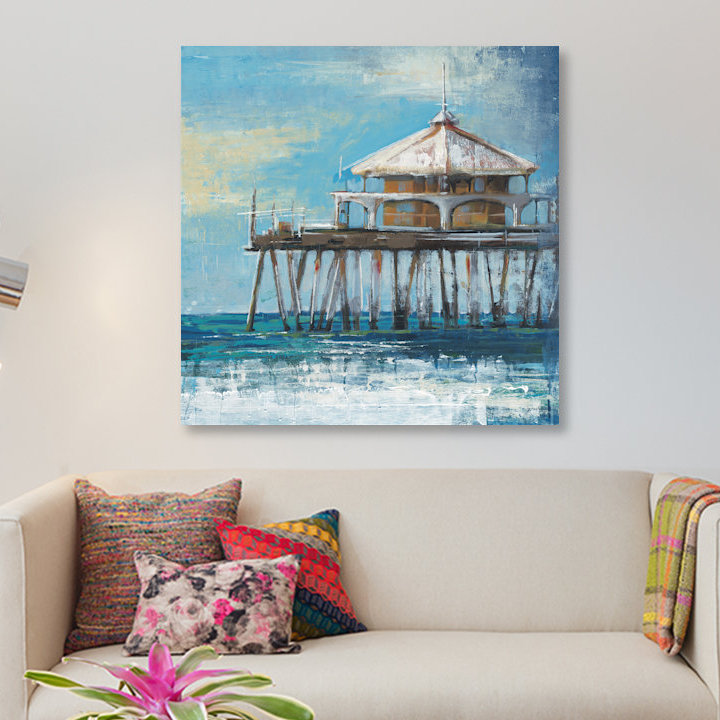 « boardwalk pilier », reproduction sur toile, H 12 po x l 12 po x P 1,5 po, Pas de tapis, Toile tendue