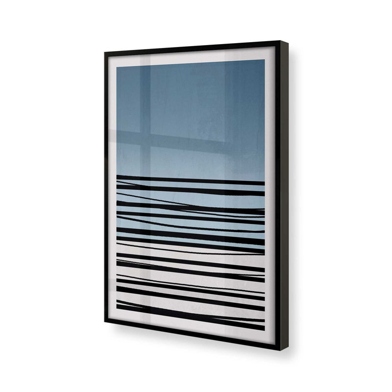 «Twilight Stripes V2» sur papier, Cadre noir satiné, H 15 po x l 12 po