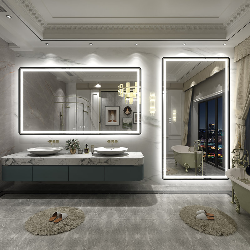 Aevar UL Certified Front & Back LED Anti-Fog Tempered Glass Bathroom/Vanity Mirror with 3-Year Warranty, 72" x 40"