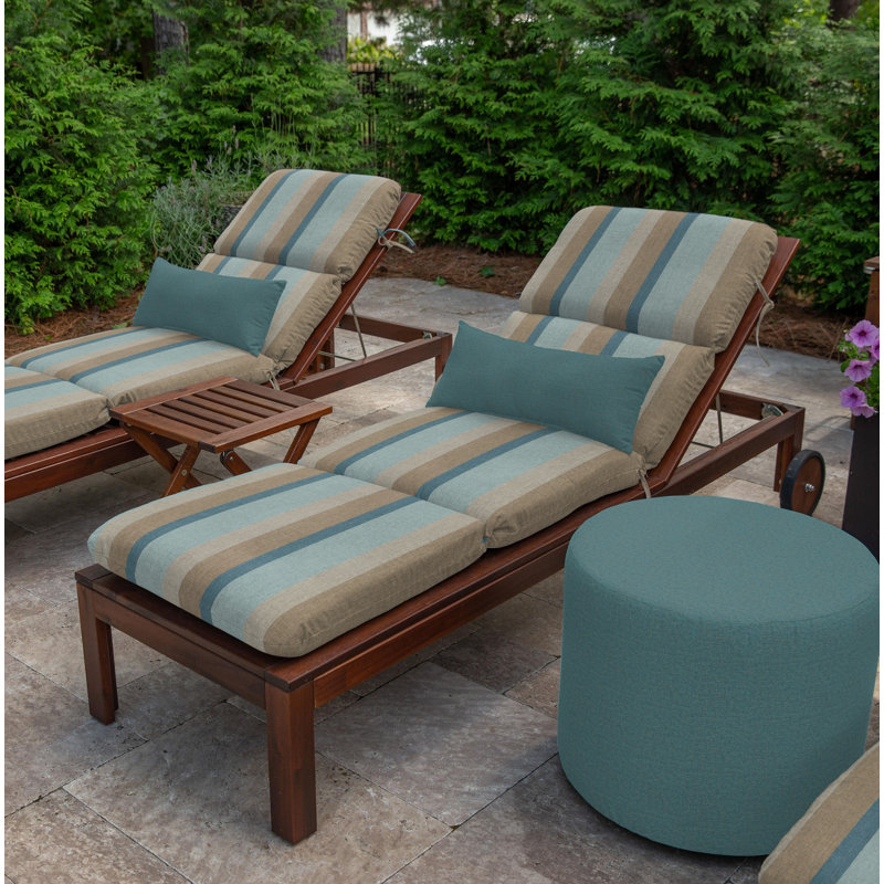 Marlowe Sunbrella® 1-Piece Outdoor Chaise Cushion, Trusted Coast Stripe Sunbrella®