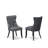 9 Pieces Dining Table Set Includes a Rectangle Table and 8 Platinum Gray Polyester fabric Dining Chairs, Sand Blasting Black-931481056-928726359