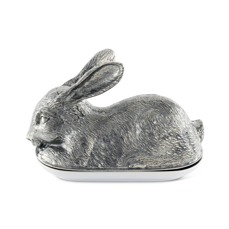 Morning Hunt Pewter Butter Dish