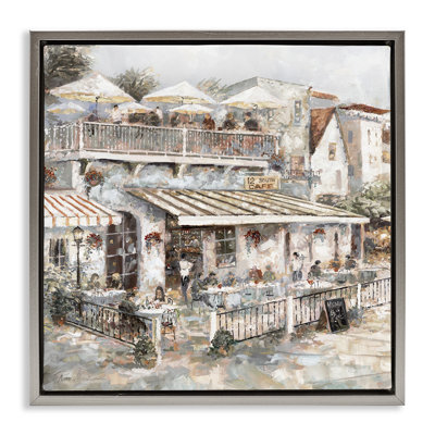  "Town Café", art mural encadré sur toile flottante par Ruane Manning
