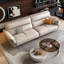 Canapé modulaire en cuir véritable blanc crème-270291978-270291988