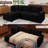 Brunella Upholstered Corduroy Sectional Sofa Bed Black-326068163-326068166