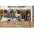 Floating Queen Bed Frame with LED Light and Bookcase Storage Headboard Queen Size Upholstered