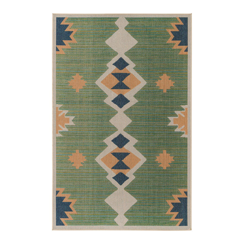 Lauryn Machine Woven Moroccan Indoor and Outdoor Area Rug , Rectangle 6' x 9'