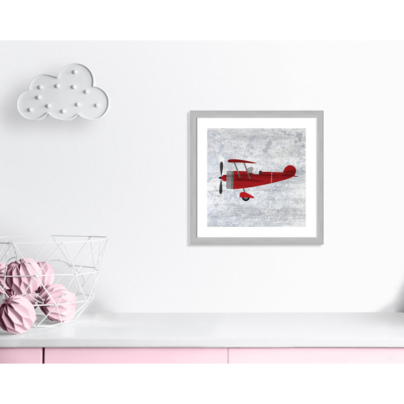Impression sur papier rouge 2, H 22,5 po x l 22,5 po x P 0,6 po, Encadré plat argent