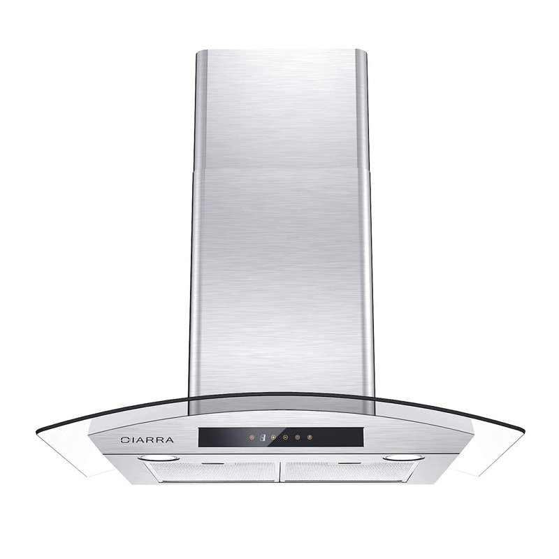 Hotte murale 29,53 "murale sans conduit en argent