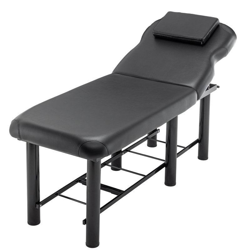 Table de massage professionnelle - Dossier réglable, appui-tête amovible, mousse à mémoire de forme, avec tablette inférieure