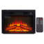 Foyer électrique encastrable 23 po 1400 W 120 V, équipé d'une télécommande, d'un radiateur ultra-mince avec ensemble de bûches et flamme réaliste - NOIR