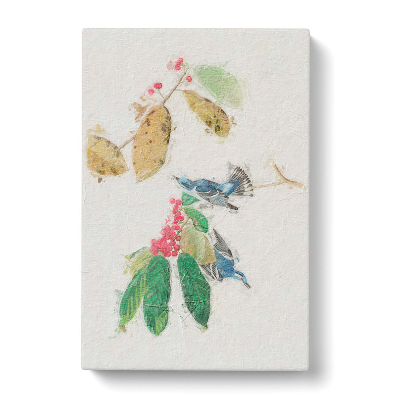 Azure Warbler Birds by John Audubon - Wrapped Canvas, 60cm H x 40cm W x 3cm D